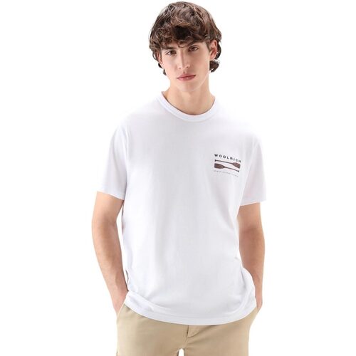 Abbigliamento Uomo T-shirt maniche corte Woolrich LAKESIDE TEE Bianco