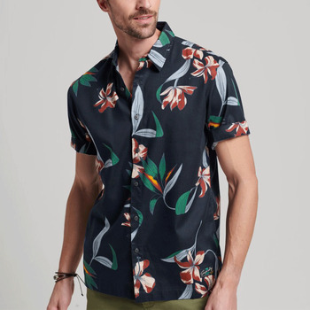 Abbigliamento Uomo Camicie maniche lunghe Superdry Camicia a maniche corte  - Hawaiian Shirt Blu