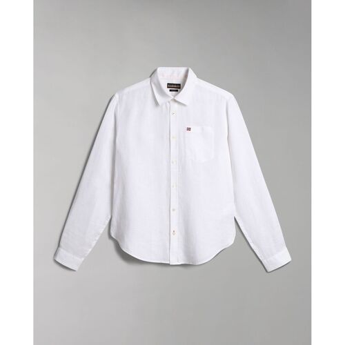 Abbigliamento Uomo Camicie maniche lunghe Napapijri G-CRETON NP0A4H1C-002 BRIGHT WHITE Bianco