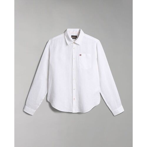 Abbigliamento Uomo Camicie maniche lunghe Napapijri G-CRETON NP0A4H1C-002 BRIGHT WHITE Bianco