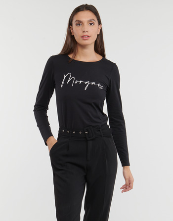Abbigliamento Donna T-shirts a maniche lunghe Morgan TBRANDO Nero