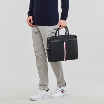 Tommy Hilfiger TH COATED CANVAS COMPUTER BAG Nero