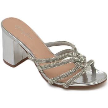 Image of Sandali Malu Shoes Scarpe Sandalo donna in vernice argento gioiello argento sabot mule ap