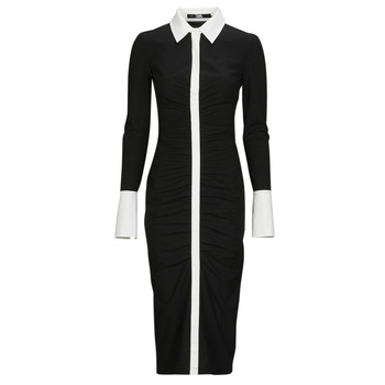 Abbigliamento Donna Abiti lunghi Karl Lagerfeld LSLV POLO DRESS Nero / Bianco