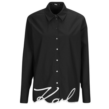 Abbigliamento Donna Camicie Karl Lagerfeld KARL HEM SIGNATURE SHIRT Nero