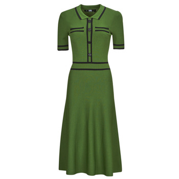 Abbigliamento Donna Abiti lunghi Karl Lagerfeld S SLV KNIT DRESS Verde / Nero