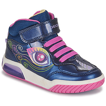 Scarpe Bambina Sneakers alte Geox J INEK GIRL B Marine / Rosa