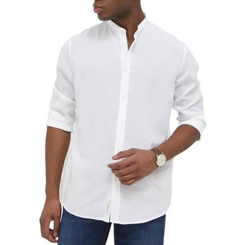 Abbigliamento Uomo T-shirt & Polo Liu Jo Camicia Coreana In Misto Lino Korealinen Bianco