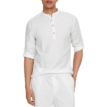 Abbigliamento Uomo Camicie maniche lunghe Only & Sons  22009883 Bianco