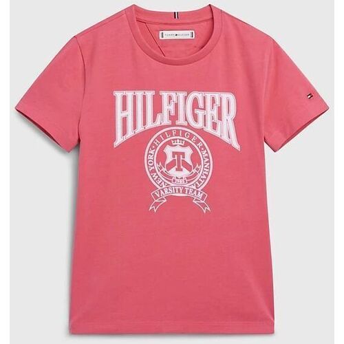 Abbigliamento Bambina T-shirt & Polo Tommy Hilfiger KG0KG07081-X14 WHASHED CRISON Rosa