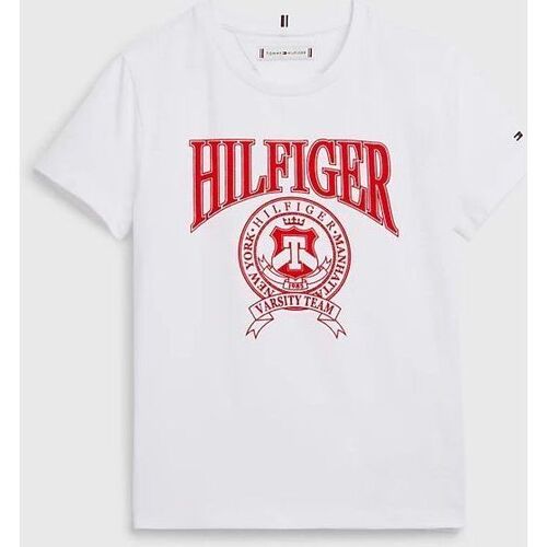 Abbigliamento Bambina T-shirt & Polo Tommy Hilfiger KG0KG07081-YBR WHITE Bianco