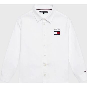 Abbigliamento Bambino Camicie maniche lunghe Tommy Hilfiger KB0KB08012-YBR WHITE Bianco