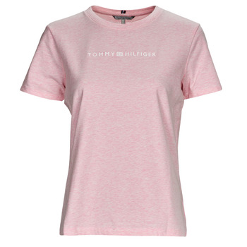 Abbigliamento Donna T-shirt maniche corte Tommy Hilfiger REG FROSTED CORP LOGO C-NK SS Rosa