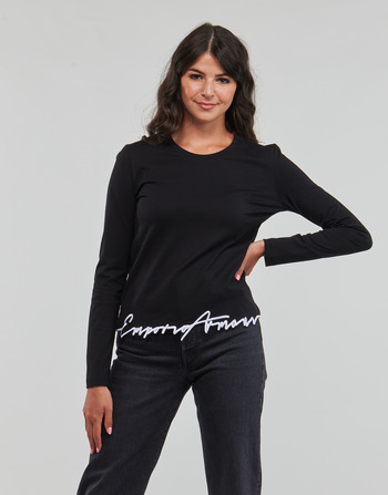Abbigliamento Donna T-shirts a maniche lunghe Emporio Armani 6R2T8H Nero / Bianco