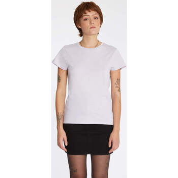 Abbigliamento Donna T-shirt maniche corte Volcom Camiseta Chica  Stone Blanks Tee Lavender Bianco