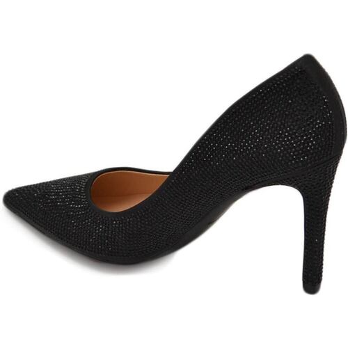 Scarpe Donna Décolleté Malu Shoes Scarpe decollete donna in raso nero a punta completamente ricop Nero