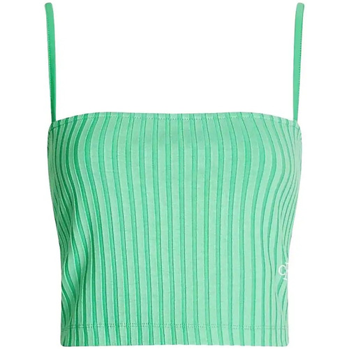 Abbigliamento Donna Top / T-shirt senza maniche Calvin Klein Jeans Mini logo Verde