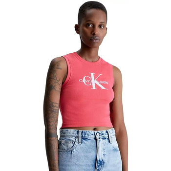 Abbigliamento Donna Top / T-shirt senza maniche Calvin Klein Jeans Classic front logo Rosa