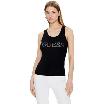 Abbigliamento Donna Top / T-shirt senza maniche Guess Logo multi color Nero