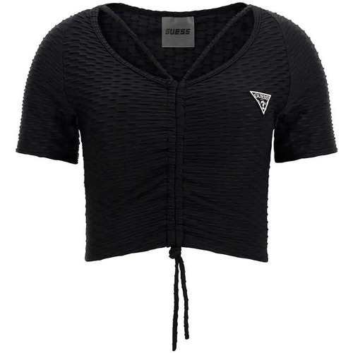 Abbigliamento Donna T-shirt maniche corte Guess Original logo triangle Nero