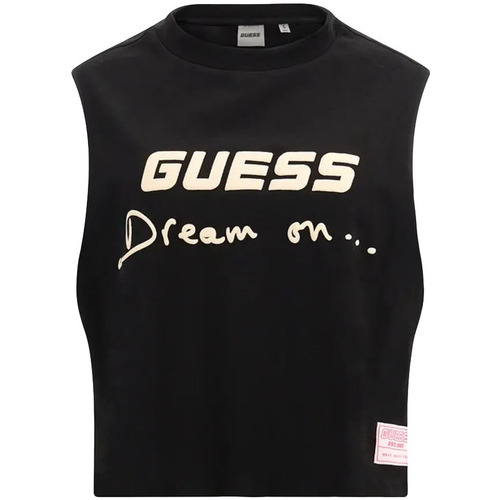 Abbigliamento Donna Top / T-shirt senza maniche Guess Logo dream on Nero