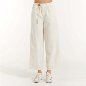 Abbigliamento Donna Pantaloni da tuta White Sand pantalone coulotte tessuto panna Bianco