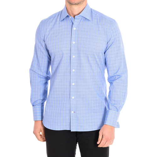 Abbigliamento Uomo Camicie maniche lunghe CafÃ© Coton ALPHONSE3-82HDC Blu