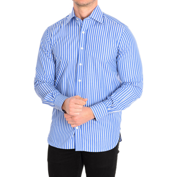 Abbigliamento Uomo Camicie maniche lunghe CafÃ© Coton FUSTET4-77HLS Blu