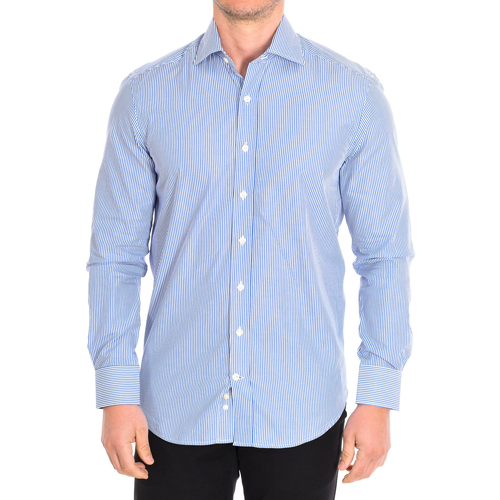Abbigliamento Uomo Camicie maniche lunghe CafÃ© Coton ORLANDO4-33LS Blu