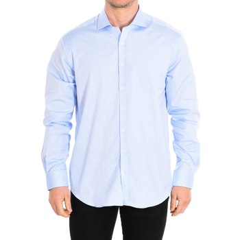 Abbigliamento Uomo Camicie maniche lunghe CafÃ© Coton PINPOINT03-33LS Blu