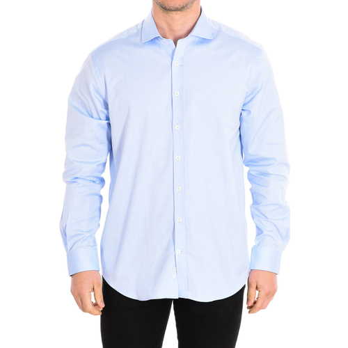 Abbigliamento Uomo Camicie maniche lunghe CafÃ© Coton PINPOINT03-55DC Blu