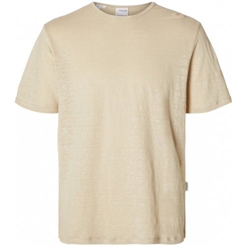 Abbigliamento Uomo T-shirt & Polo Selected T-Shirt Bet Linen - Oatmeal Beige