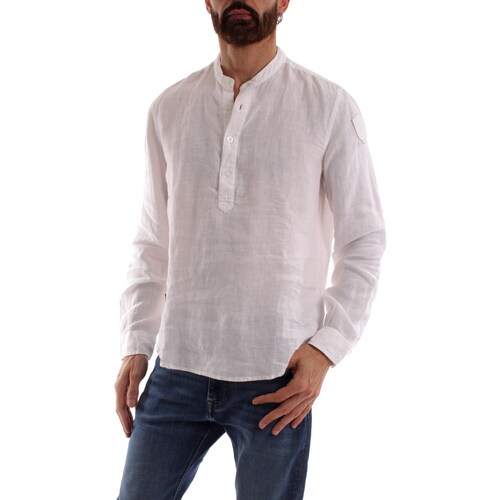 Abbigliamento Uomo Camicie maniche lunghe Blauer 23SBLUS01344 Bianco