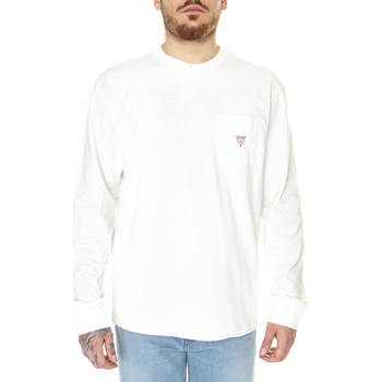 Abbigliamento Uomo T-shirt & Polo Guess? ' Go LS Sailor Logo Tee White Peaks Bianco