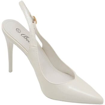 Scarpe Donna Décolleté Malu Shoes Scarpe decollete slingback donna elegante punta in vernice luci Bianco