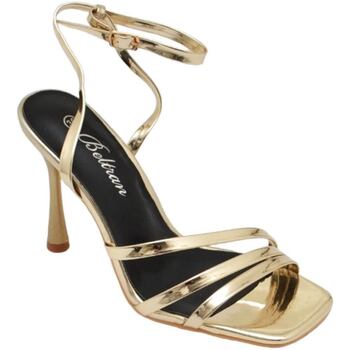 Scarpe Donna Sandali Malu Shoes Sandali tacco donna fascette lucide oro e cinturino alla cavigl Oro