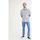 Abbigliamento Uomo Camicie maniche lunghe Dockers A0861 0022 CAMO COLLAR-LINEN ORIENT BLUE Bianco