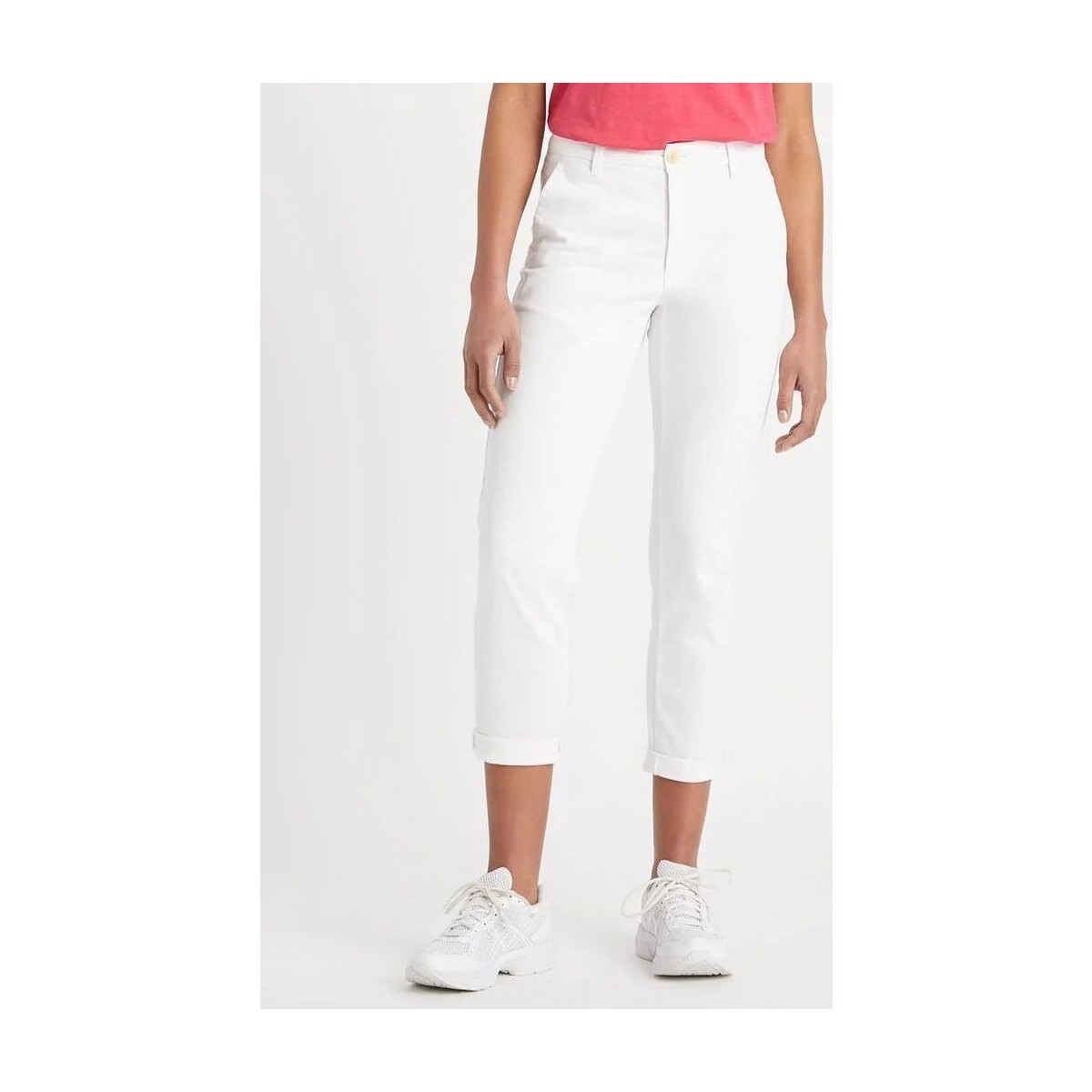 Abbigliamento Donna Pantaloni Dockers A1073 0042 HIGH WAISTED CHINO-LUCENT WHITE Bianco