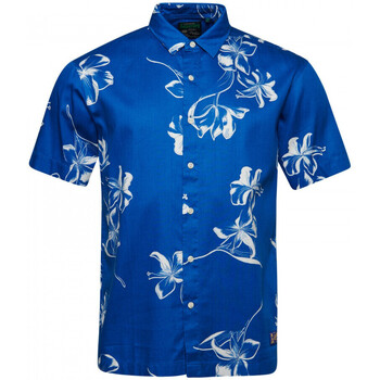 Abbigliamento Uomo Camicie maniche lunghe Superdry Vintage hawaiian s/s shirt Blu