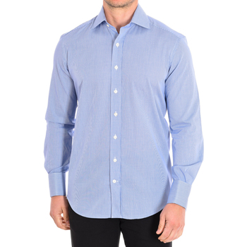 Abbigliamento Uomo Camicie maniche lunghe CafÃ© Coton MICROVICHY4-G-55DC Blu