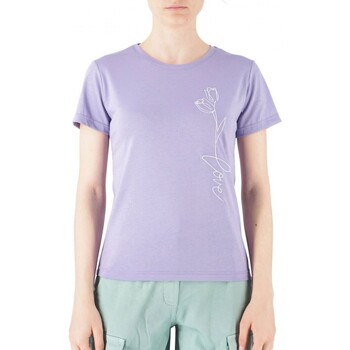 Abbigliamento Donna T-shirt & Polo Ko Samui Tailors T-Shirt Slim Fit Con Ricamo Viola