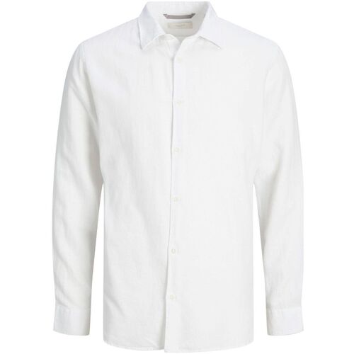 Abbigliamento Uomo Camicie maniche lunghe Jack & Jones 12225707 LAYNE-BRIGHT WHITE Bianco