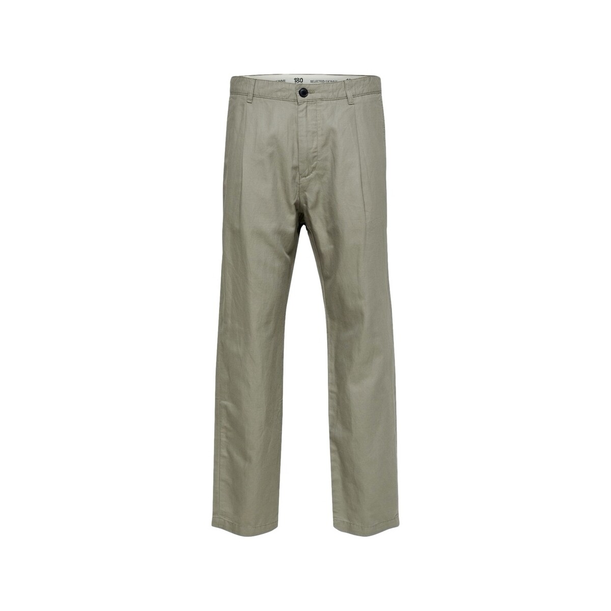 Abbigliamento Uomo Pantaloni Selected Relaxed Jones Linen - Vetiver Verde