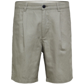 Image of Pantaloni corti Selected Comfort-Jones Linen - Vetiver