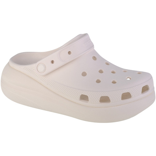 Scarpe Donna Pantofole Crocs Classic Crush Clog Bianco