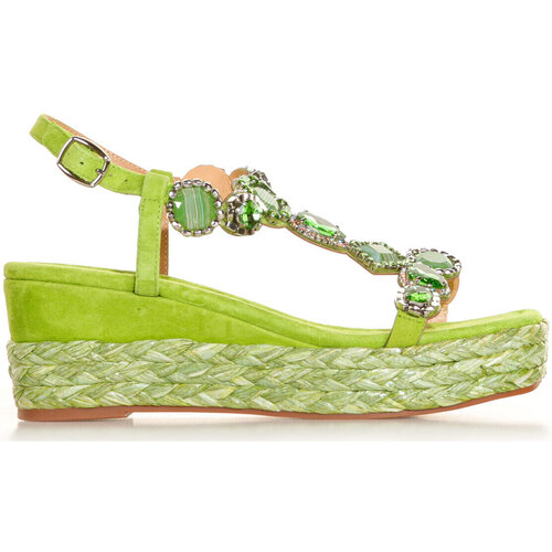 Scarpe Donna Sandali Alma En Pena Sandalo in suede con pietre gioiello Verde