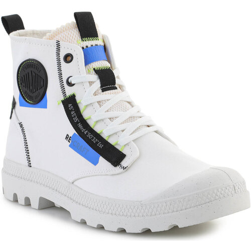 Scarpe Sneakers alte Palladium Pampa HI Re-Craft Star White/Blue 77220-904-M Bianco
