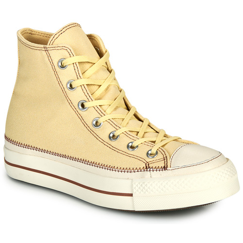 Scarpe Donna Sneakers alte Converse CHUCK TAYLOR ALL STAR LIFT PLATFORM CONTRAST STITCHING Beige