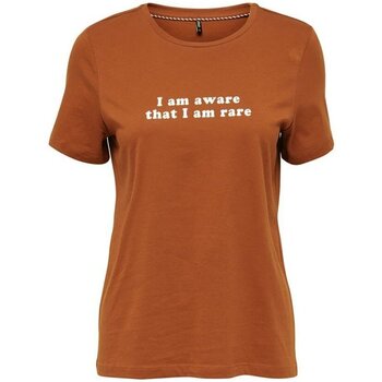 Abbigliamento Donna T-shirt maniche corte Only T-Shirt Donna Statement Arancio