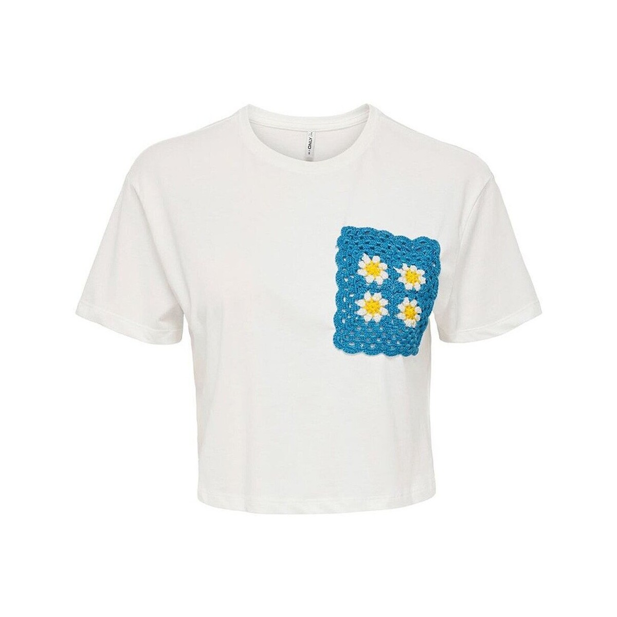 Abbigliamento Donna T-shirt maniche corte Only T-shirt Donna Cropped Woodstock Bianco